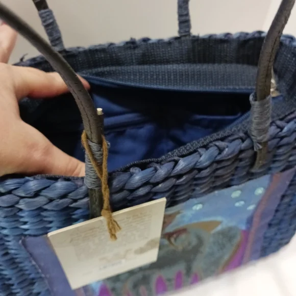 🐴 NWT Sun n Sand Horse Design Blue Straw Tote - Picture 10 of 10